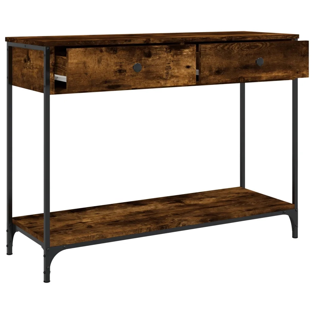 Tavolino Consolle Rovere Fumo 100x34,5x75cm Legno Multistrato 834172