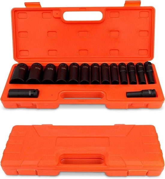 Set di chiavi a sega 1/2 pollice, acciaio carbonio, set di chiavi a sega profonda, set di chiavi a doppia testa, chiave a doppia testa interna, copertura in plastica - attrezzi di officina