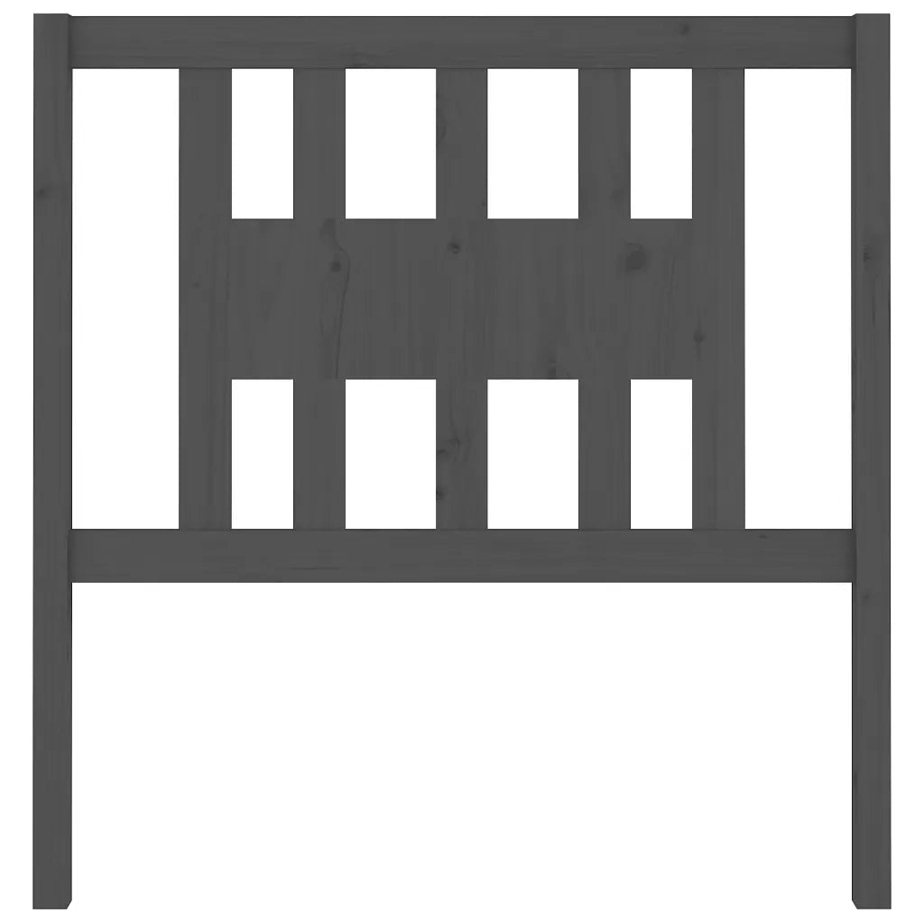 Testiera per Letto Grigia 96x4x100 cm in Legno Massello di Pino 818652