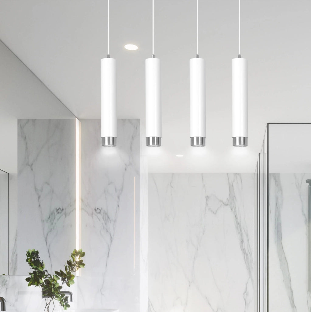 Lampadario Emibig Kibo metallo bianco/cromo 4xGU10 regolabile