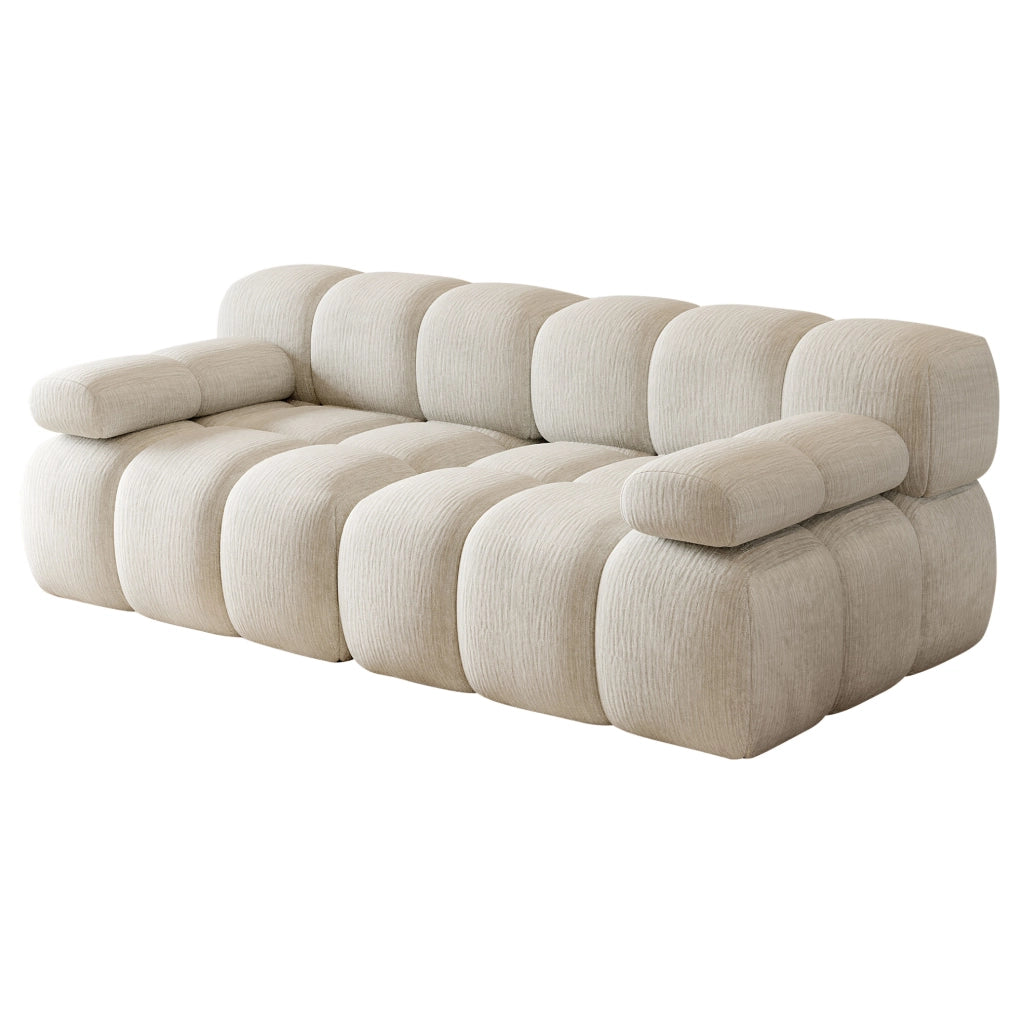 DIVANO Angolare 200x100x68 cm Tessuto Bianco Senza Montaggio