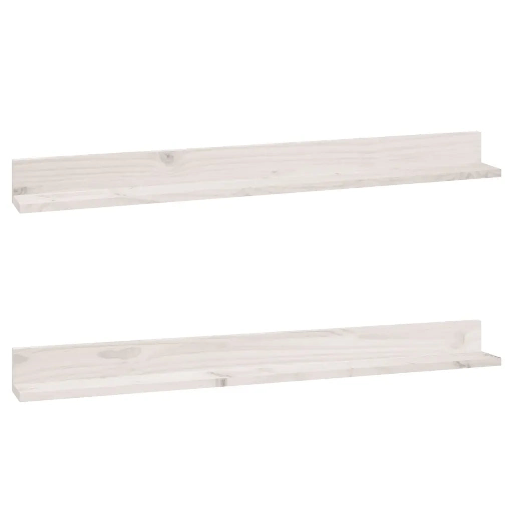 Mensole da Parete 2 pz Bianco 110x11x9cm Legno Massello di Pino cod mxl 32877
