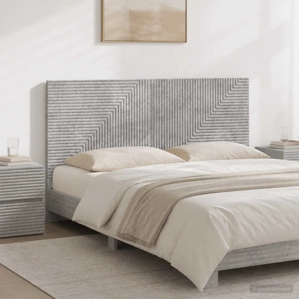 Testiera da Muro HAARLEM Grigio Cemento Legno ingegnerizzato 896968