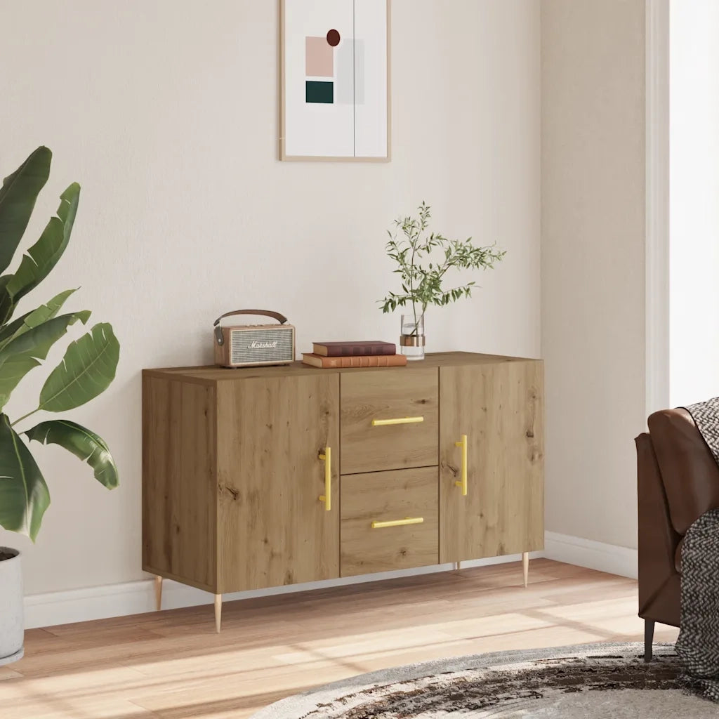 Credenza Rovere Artigianale 100x36x60 cm in Legno Multistrato
