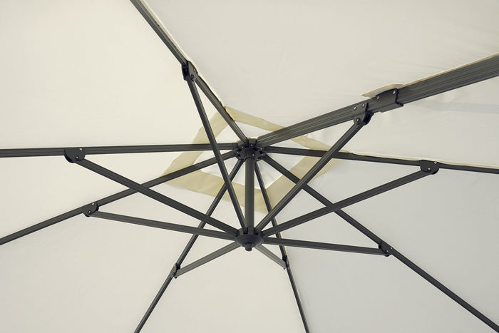 Ombrellone da Giardino Doppio 3x3m + 3x3m Telo in Polietilene Ecrù