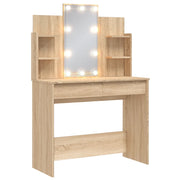 Toeletta | Tavolo da Trucco con Luci LED Rovere Sonoma 96x40x142 cm