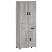 Buffet credenza cassettiera armadio mobile contenitore organizer cucina soggiorno salotto rovere Sonoma alto 69,5 x 34 x 180 cm legno ingegnerizzato grigio 02_0035423