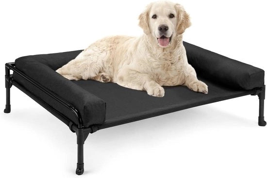 Letto per cani per grandi dimensioni - Elevato, rinfrescante, outdoor con cancello tridimensionale
