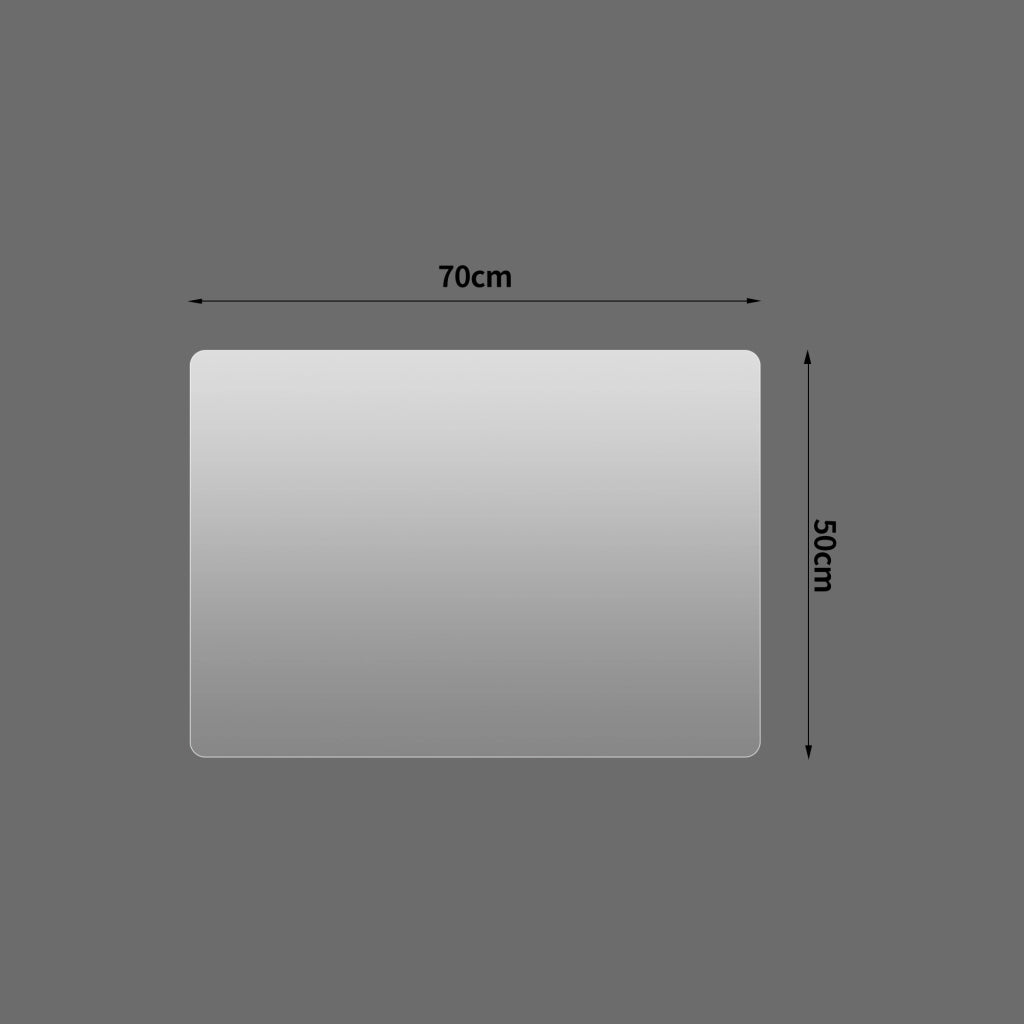 Specchio semplice senza cornice con angoli arrotondati R50, orientabile orizzontale o verticale in vetro argentato, argento 50 × 70 cm