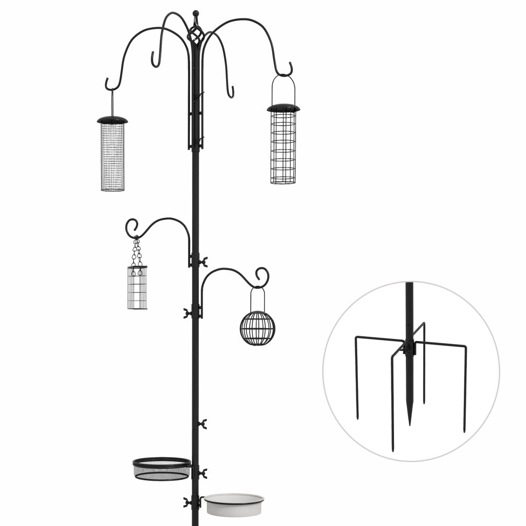 Mangiatoia per Uccelli ¨C Zephmum ¨C Nero 6 Ganci 4 Mangiatoie Sospese