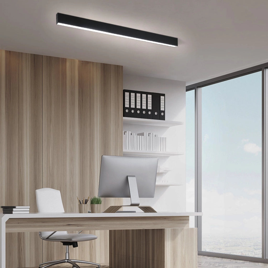 ZMH Lampada da soffitto LED nera 25W lunga 80 cm pannello dimmerabile plafoniera moderna per corridoio camera soggiorno