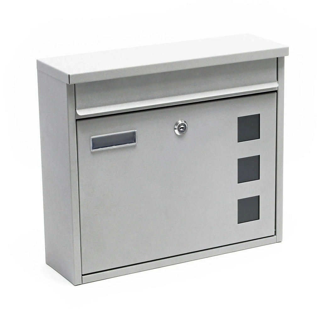 Cassetta postale da parete di design acciaio zincato argento 16_0000076