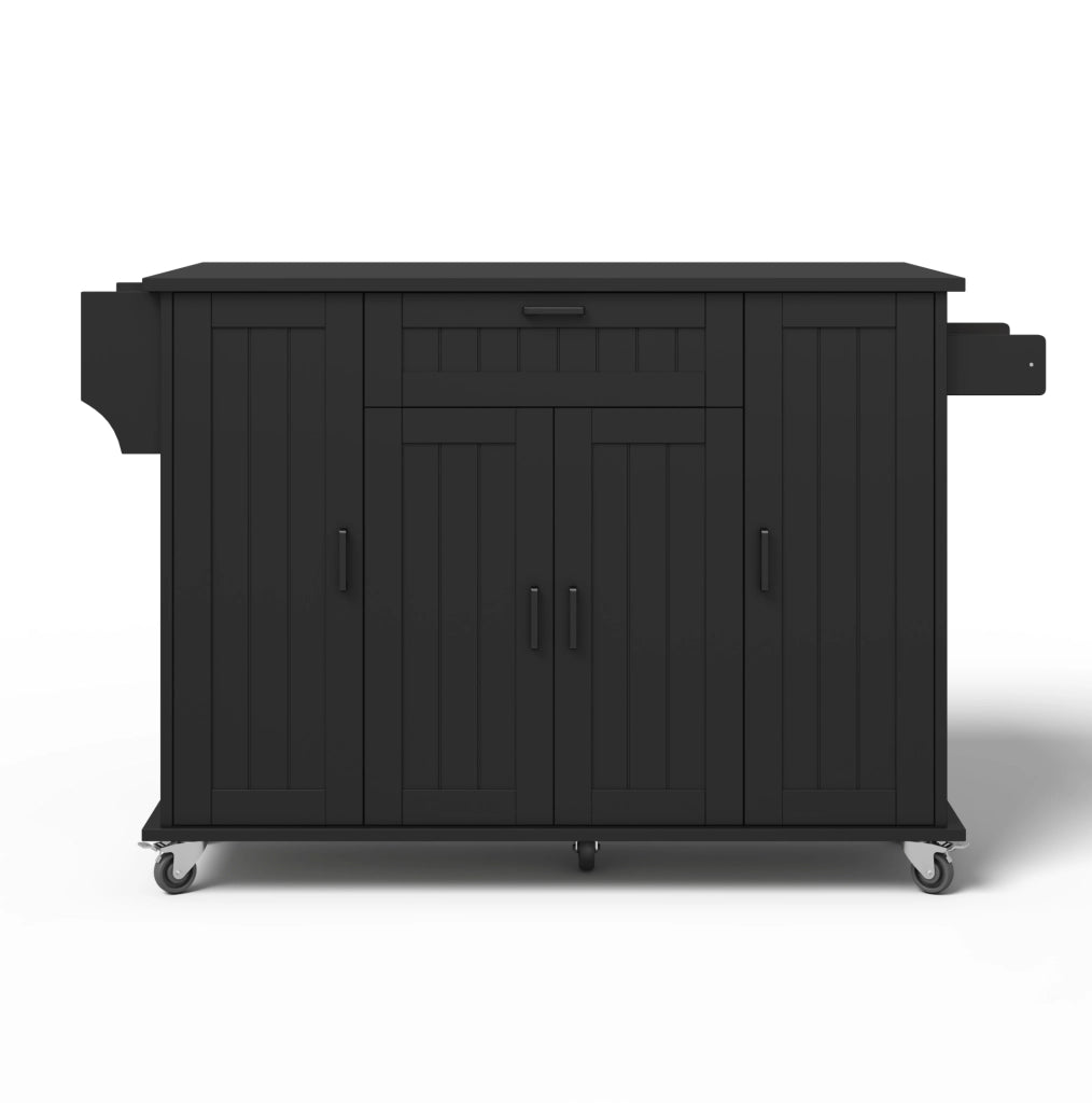 Carrello cucina 120x45(70)x95 cm con piano ribaltabile in MDF nero
