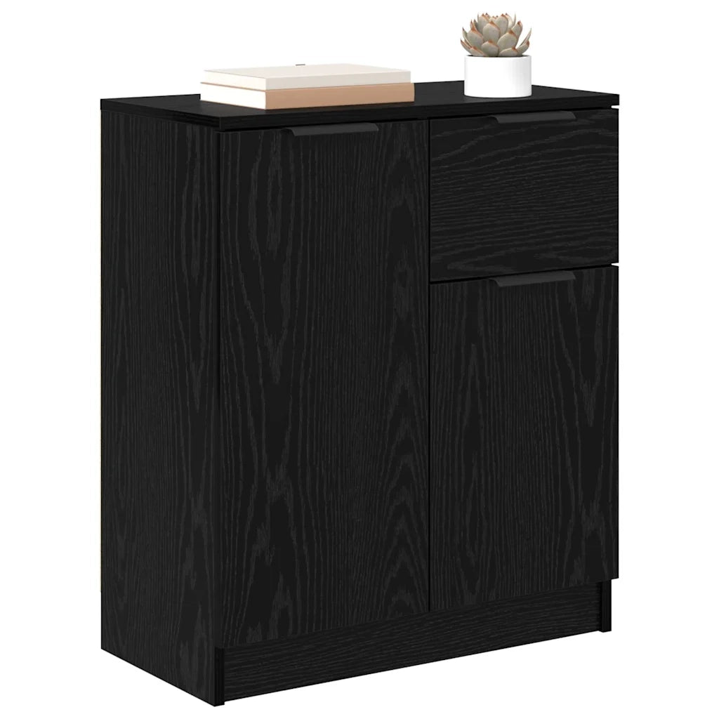Credenza-Buffet-Armadio da cucina Rovere Nero 60 x 30 x 70 cm Legno multistrato 161573