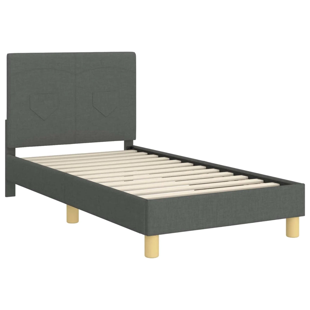 Struttura letto bambini con testata Grigio scuro 80 x 160 cm