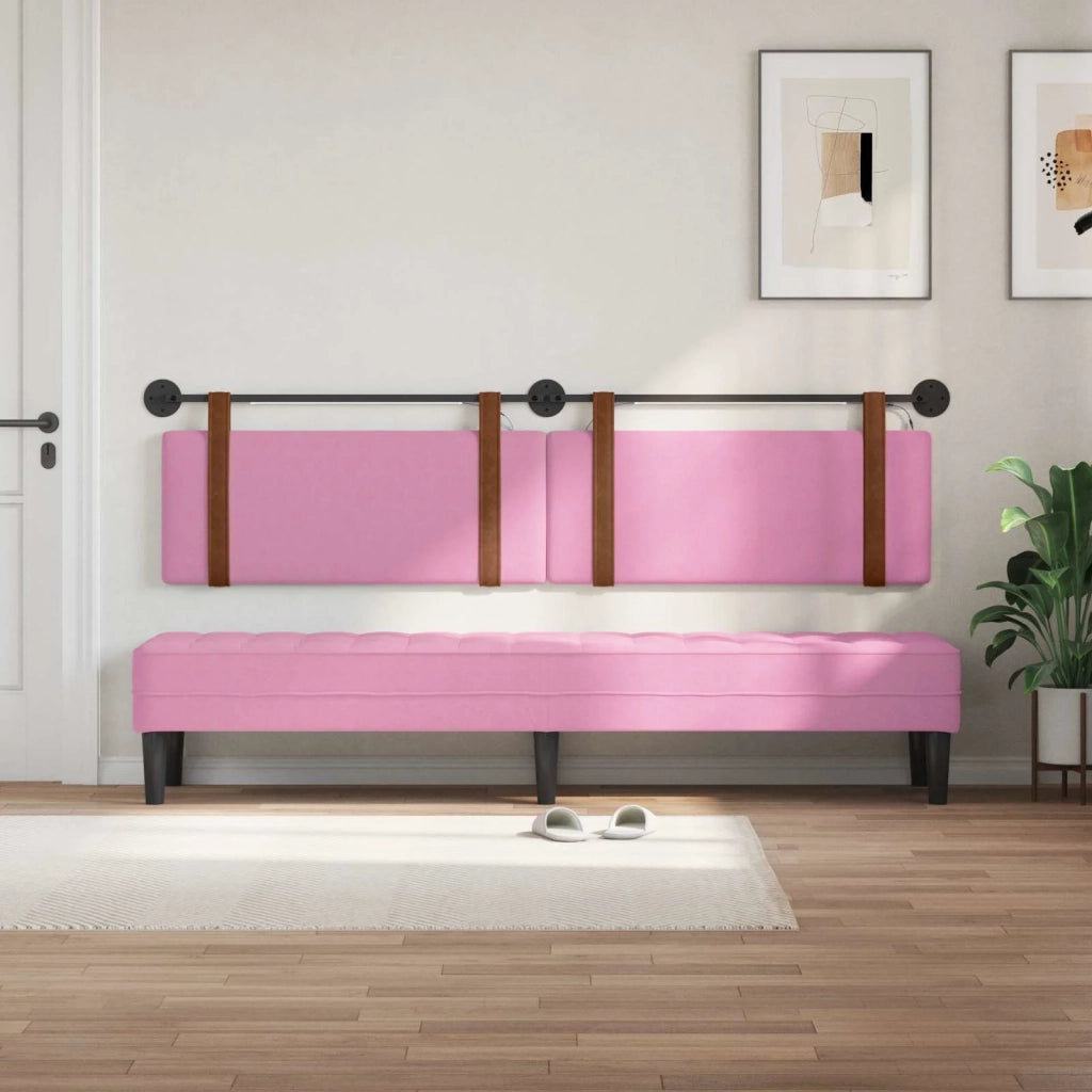 Testiera sospesa Con luce LED Rosa PU Antico 3424054