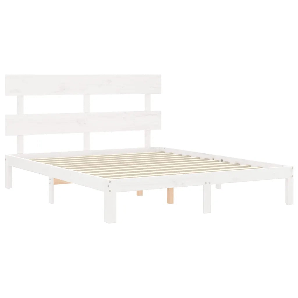 Giroletto senza Materasso Bianco 160x200 cm Legno Massello Pino 3193542