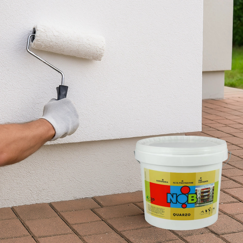 Pittura quarzo acrilica idrorepellente ecologica esterni coprente bianco nob *** formato 5 kg, confezione 1