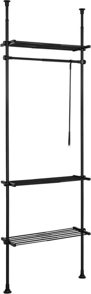 Sistema di ripiegamento telescopico - 1 stantuffa - 3 pannelli - Nero - Acciaio - B (52-80) x H (233-300) cm