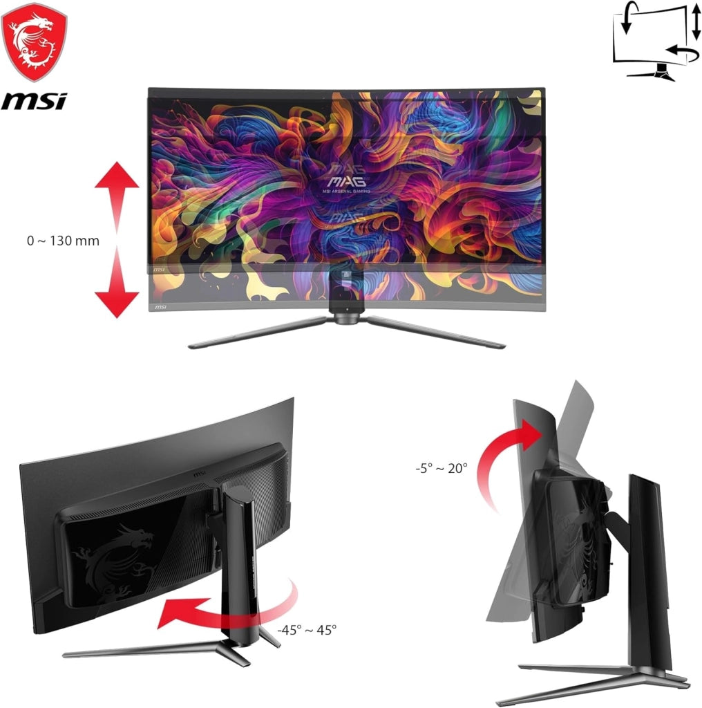 MAG 341CQP QD-OLED Monitor Gaming Curvo UWQHD 34", Quantum Dot OLED (3440x1440), 175Hz / 0.03ms, 99% DCI-P3, ΔE≤2, DisplayHDR True Black 400, KVM, DP 1.4a, HDMI 2.1, USB Type-C