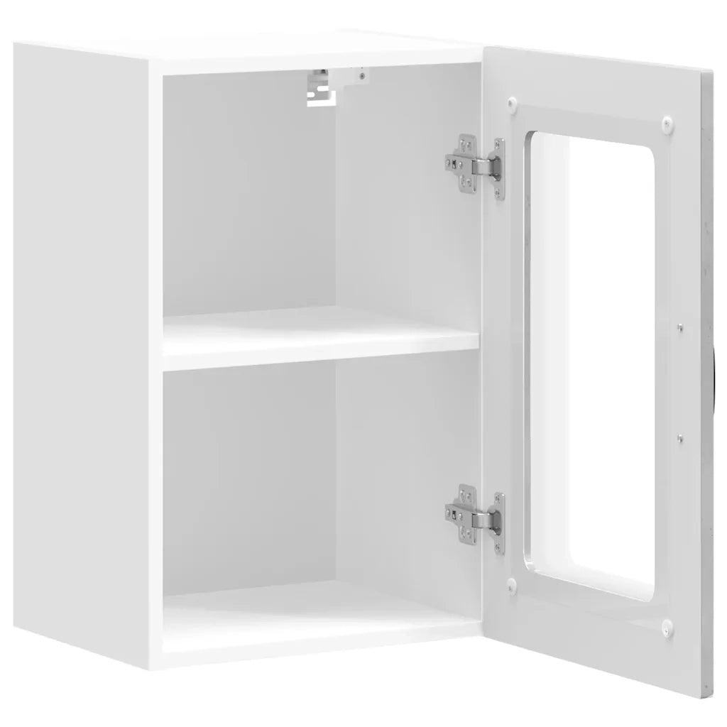 Pensile da Cucina con Porta in Vetro Kalmar Grigio Cemento 853531