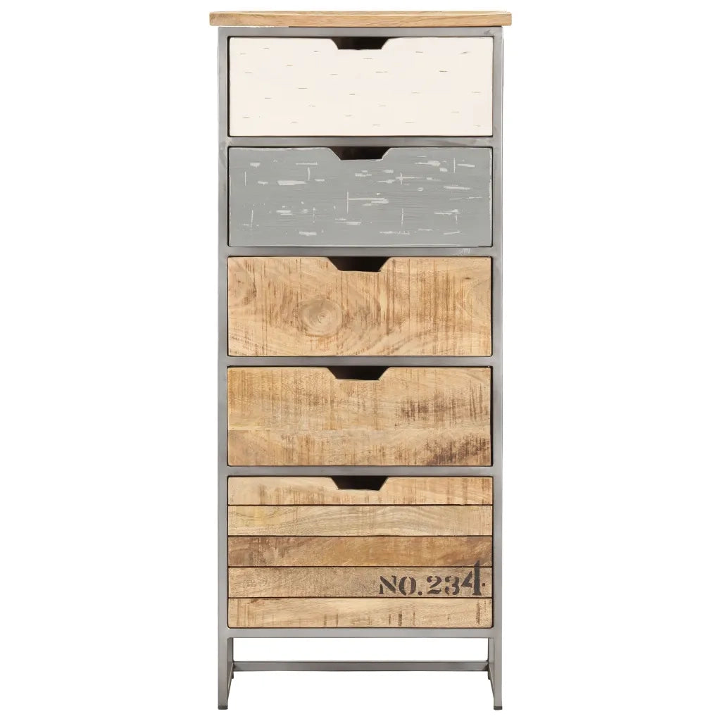 vidaXL Cassettiera 45x30x105 cm in Legno Massello di Mango