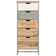 vidaXL Cassettiera 45x30x105 cm in Legno Massello di Mango