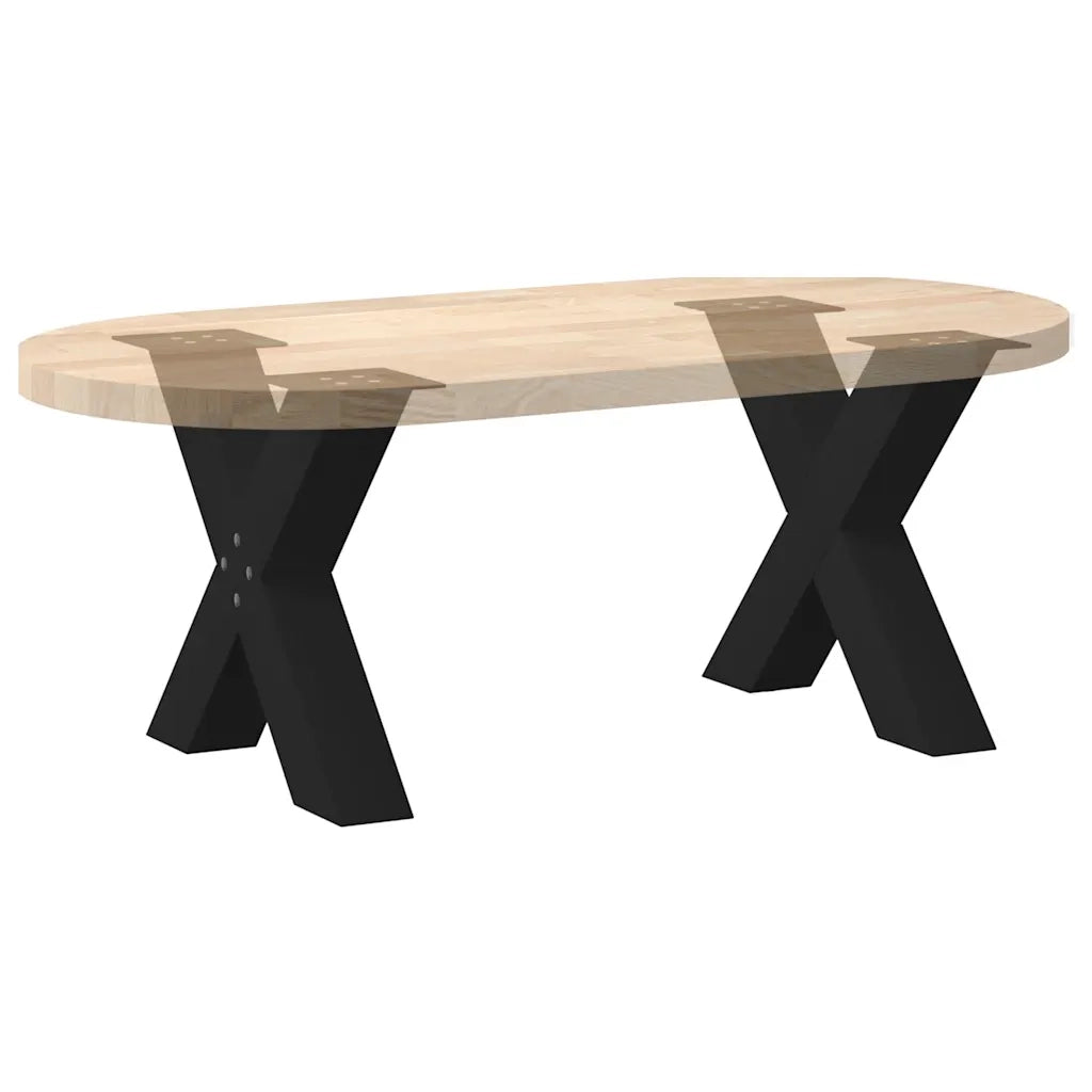Gambe per Tavolino da Caff¨¨ a Forma di X 2 pz-Set di 2 Gamba per Tavolo Nere 50x(42-43) cm Acciaio 876460