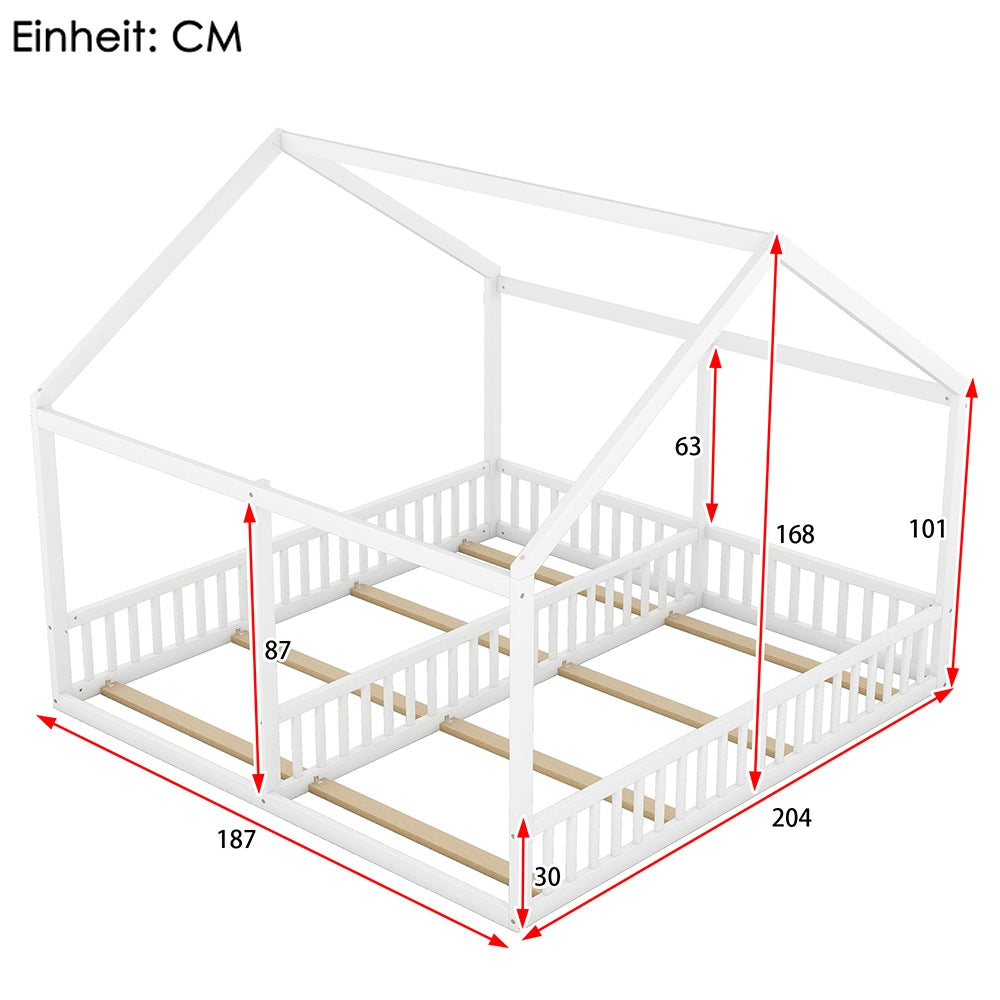 Letto a castello per bambini - Xylo - 90x200 cm - Bianco - Trasformabile in due letti singoli