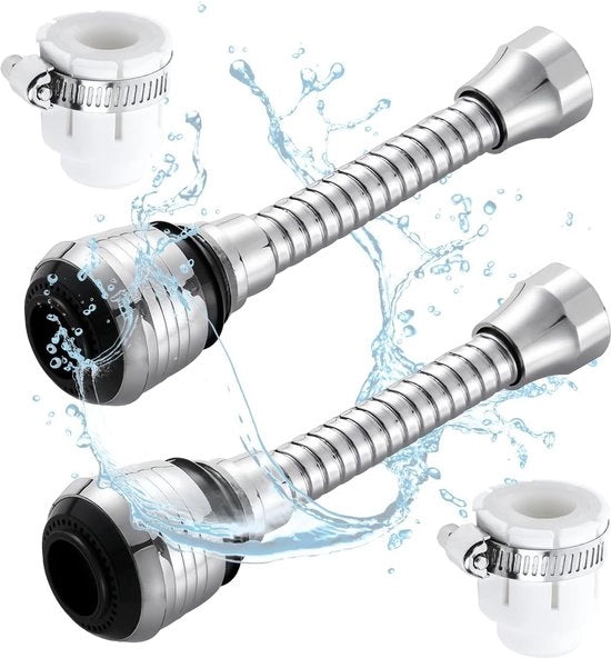 2 pezzi di illuminazione per rubinetto flessibile, estensione di rubinetto 360°, illuminazione per rubinetto prolunga tubo, estensione per rubinetto per cucina, bagno, lavandino (2 modalità)