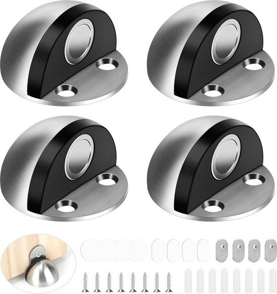 Stoppi magnetici per porte 4 pezzi - acciaio inossidabile - protezione per muro - protezione per porte