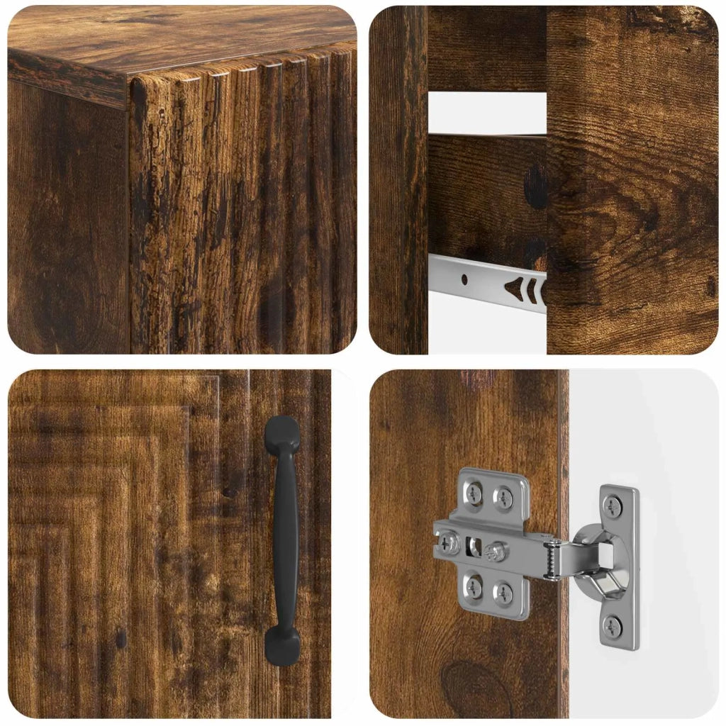 Set di Armadi da Bagno da 2 Pezzi HAARLEM Rovere Fumo 3417536