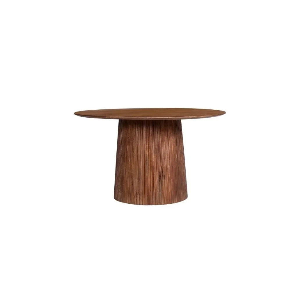Tavolo rotondo collezione RIMBAUD effetto legno marrone chiaro diametro 130 cm