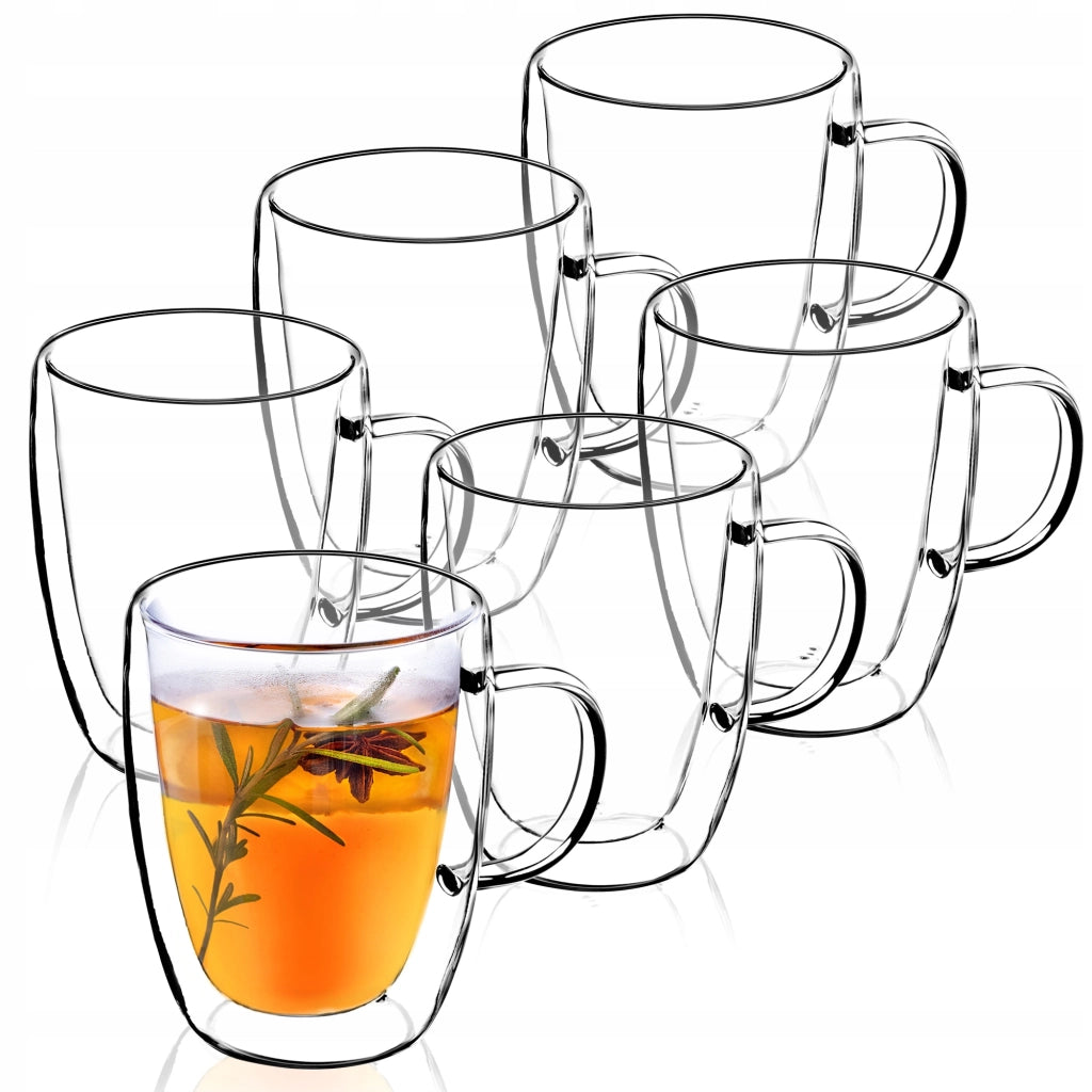 Bicchieri termici KADAX per caffè, tè, latte macchiato, tazze a doppia parete da 350 ml, confezione da 6 pezzi