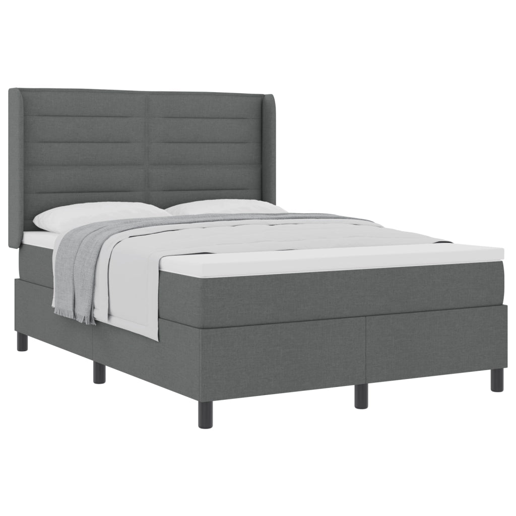 Letto a molle di vitaXL con materasso grigio scuro 160x200 cm in tessuto