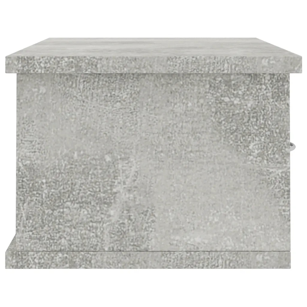 Scaffale Cassetti Parete Grigio Cemento 60x26x18,5 Multistrato 800589