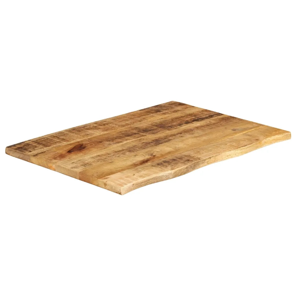 Piano Tavolo 70x60x3,8 cm Bordi Vivi Legno di Mango Grezzo 370403