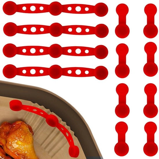Accessori per l'aria fritta - Set di 12 - Magnetico - Resistenze al calore - Cernita in silicone - Applicazione universale - Fissaggio carta da forno - Riciclabile