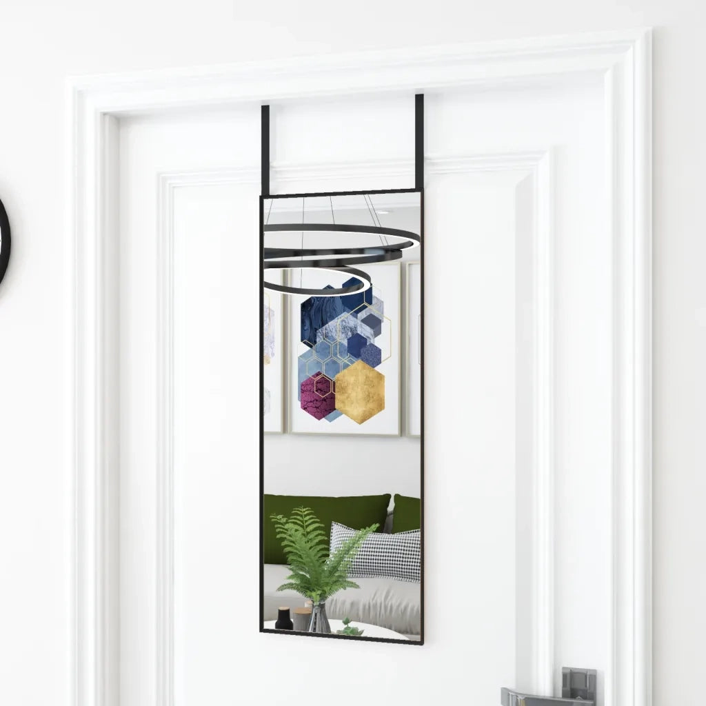 Specchio da Porta-Specchio da Appendere-Specchio Decorativo Nero 30x80 cm in Vetro e Alluminio