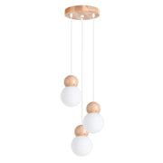Lampada a sospensione Kalevi bianca legno 3xG9 PureLume
