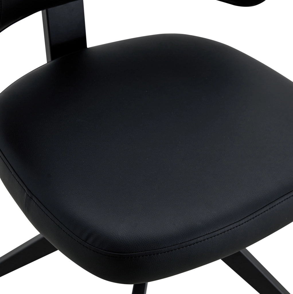 Set di 2 sedie da pranzo girevoli 360° in PU nero