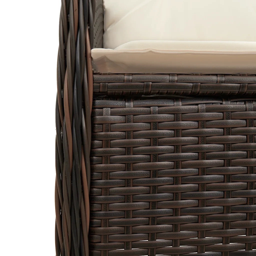 Set Bistrò da Giardino 5 pz con Cuscini in Polyrattan Marrone 3277064