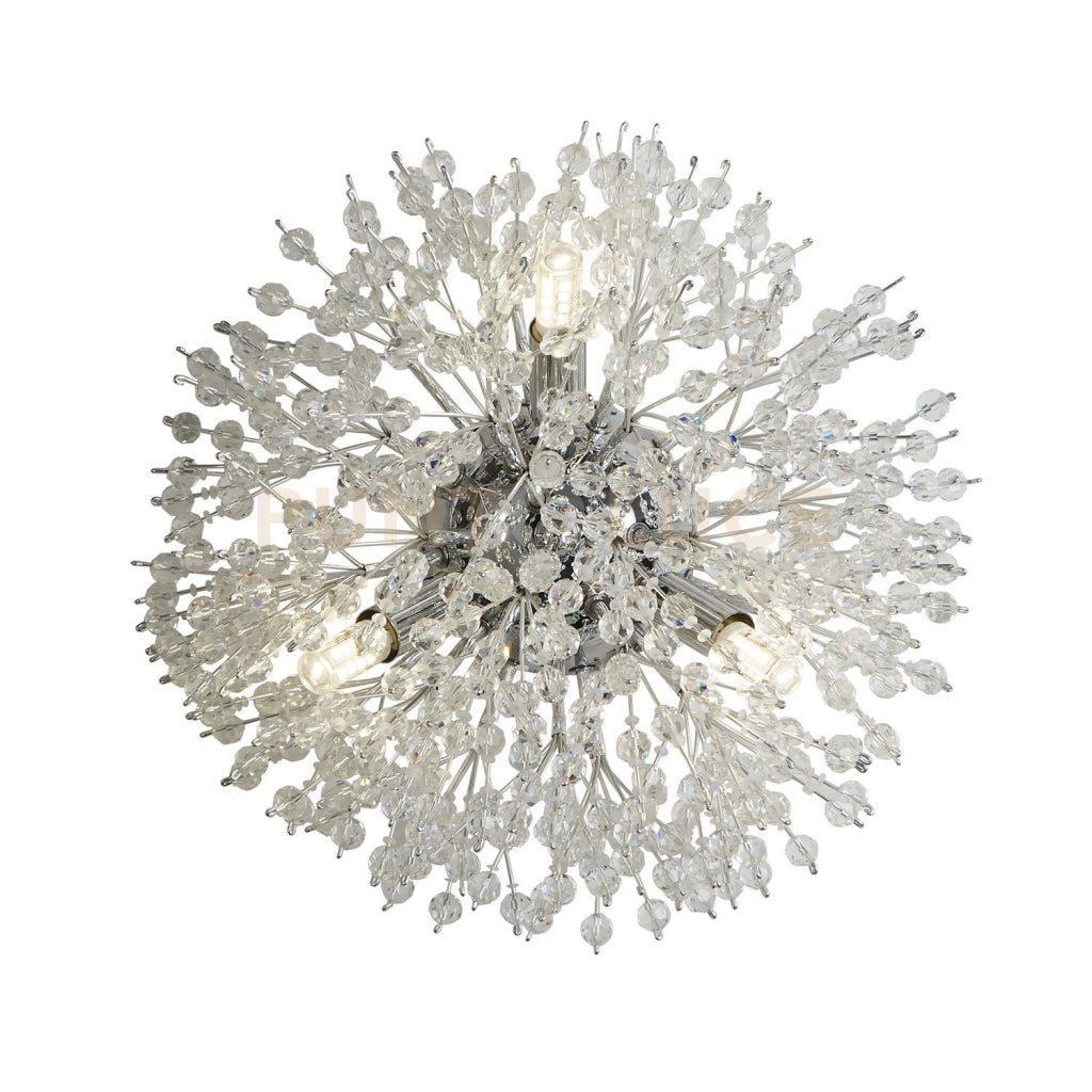 Applique Sunburst 3Lt - Metallo cromato e perline di vetro