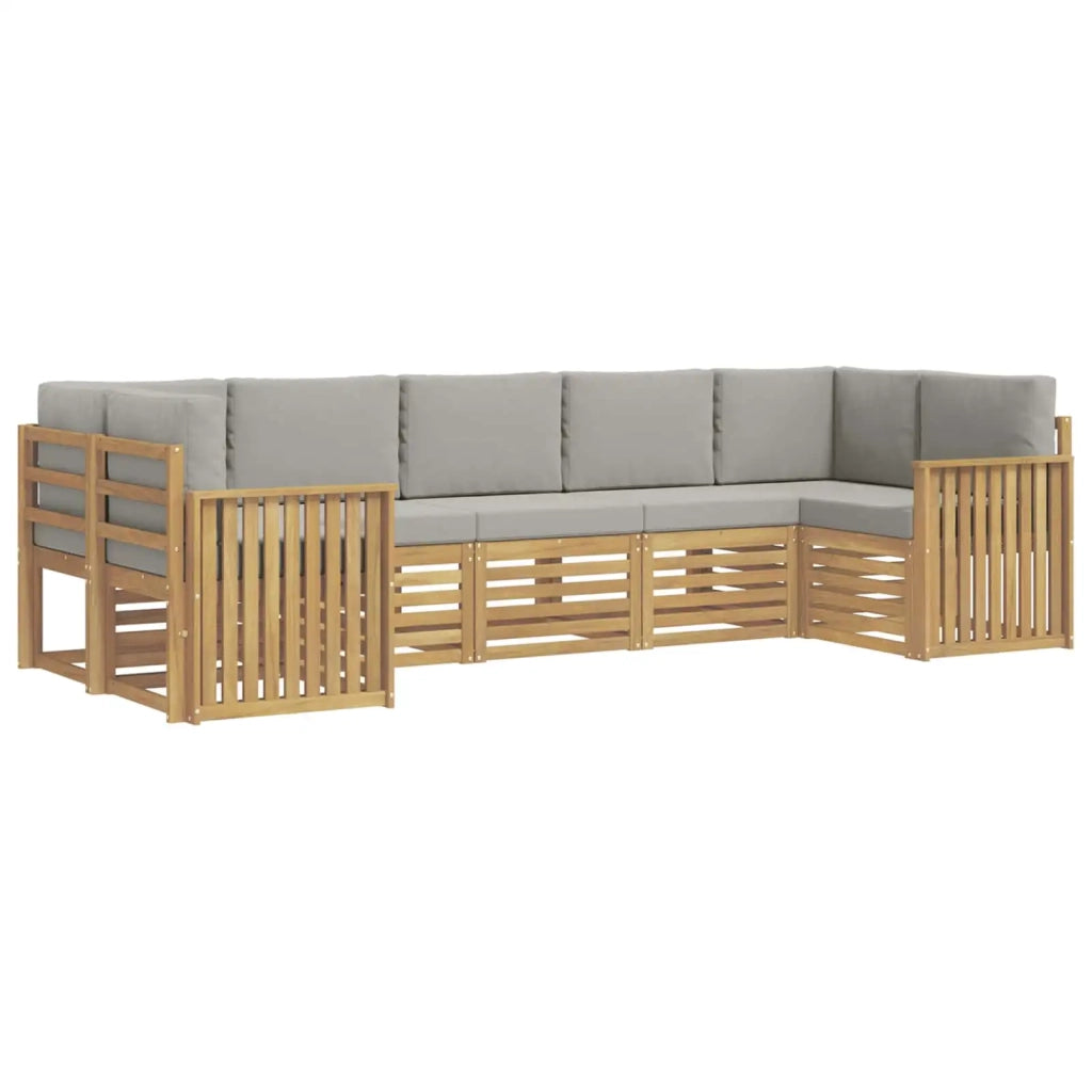 Set di divani da esterno 7 pcs Bianco e Grigio Chiaro 3392431