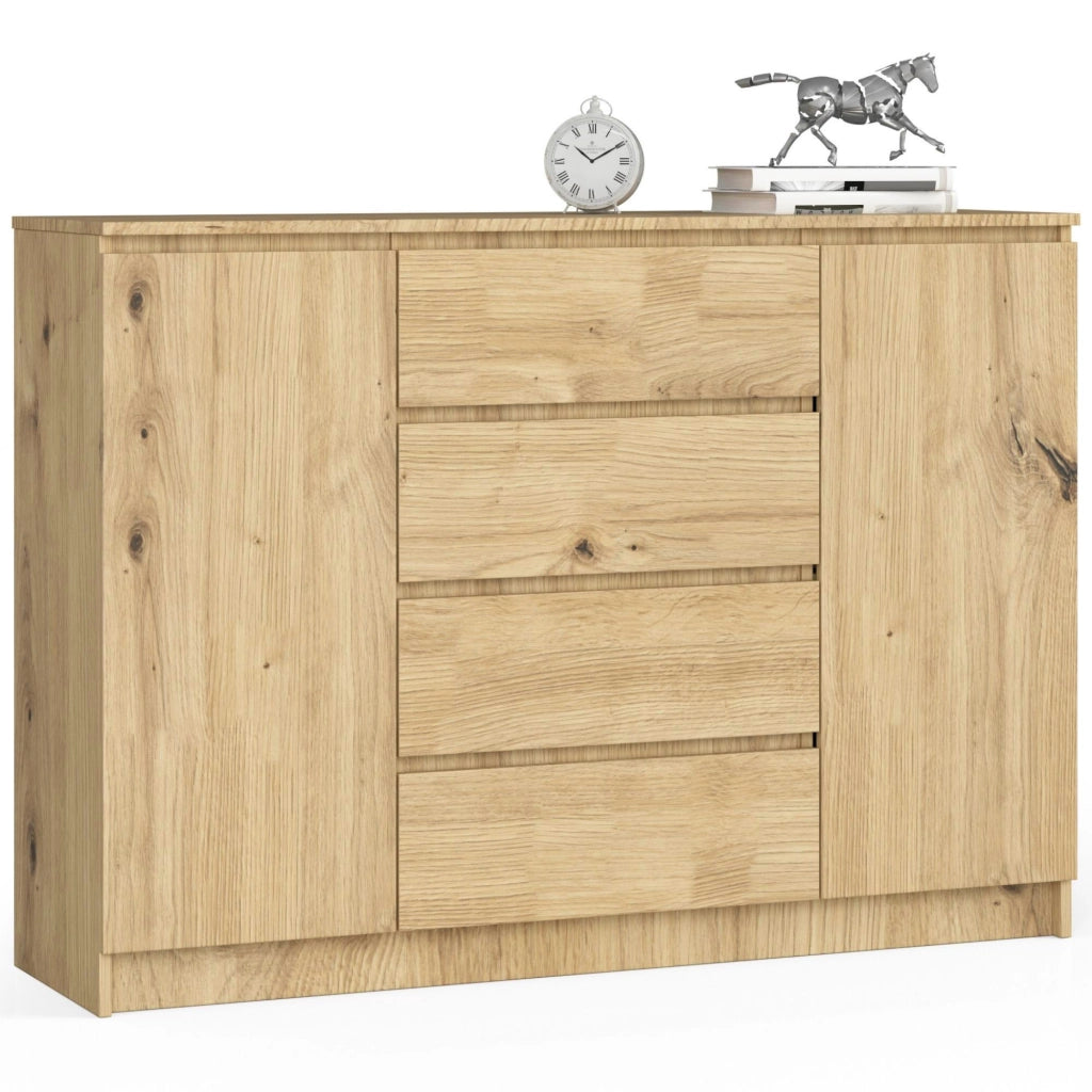 Cassettiera AKORD K140 Quercia Artisan 138 cm 2 ante 4 cassetti 138x40x99 cm