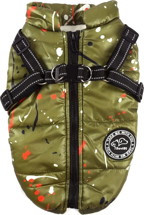 Giacca per cani con cintura di lino, animale domestico, autunno, inverno, abbigliamento impermeabile, impermeabilizzazione, giacca calda per cuccioli, giubbotto, cappotto, giubbotto senza maniche, giacca per neve, XS