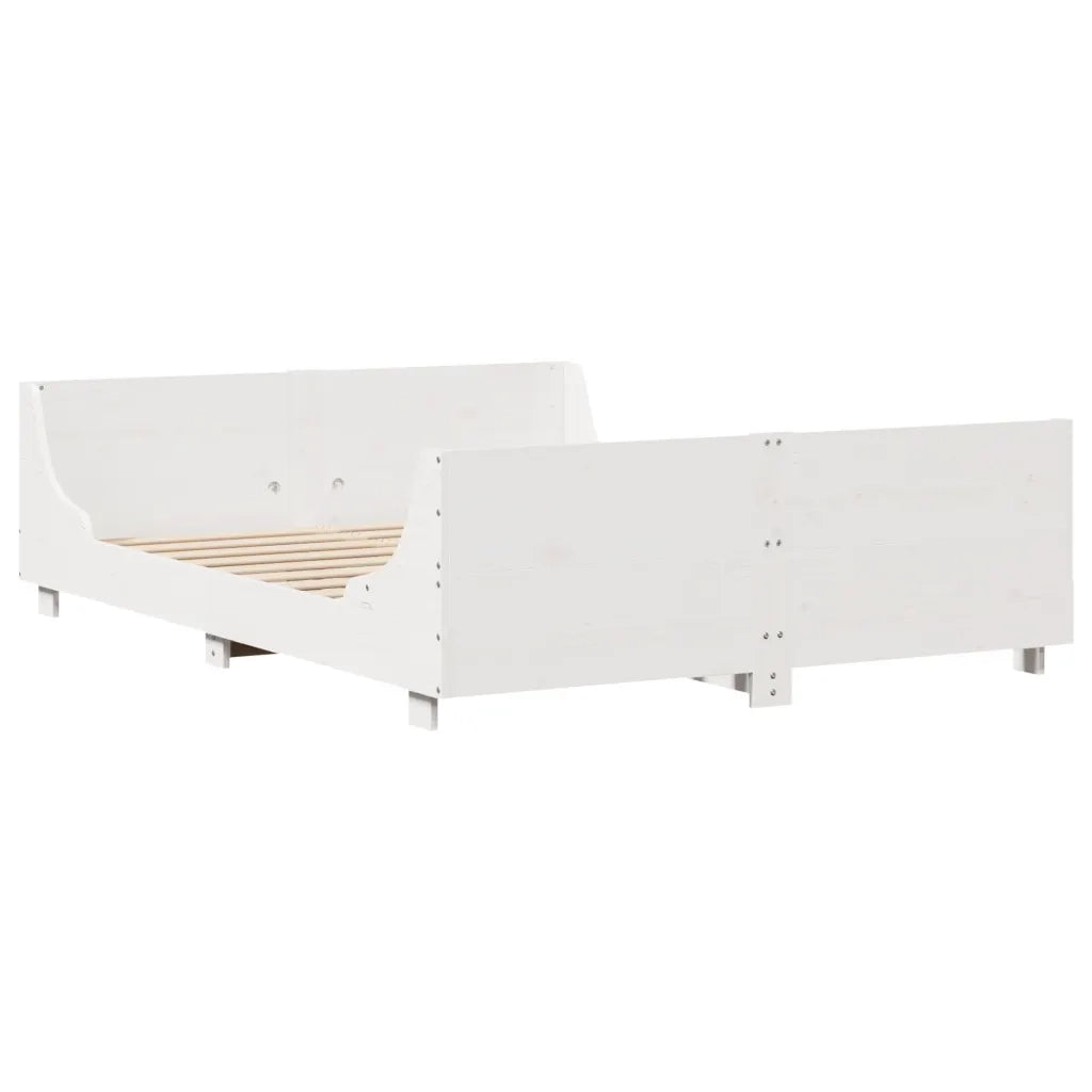 vidaXL Letto senza Materasso Bianco 160x200 cm Legno Massello di Pino
