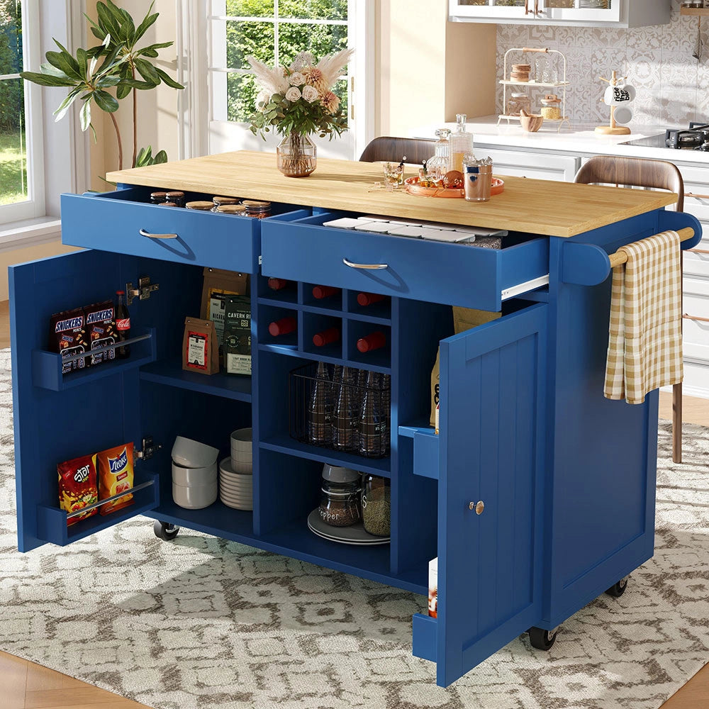 Isola cucina - Xylo - 102x45x92cm venatura legno blu