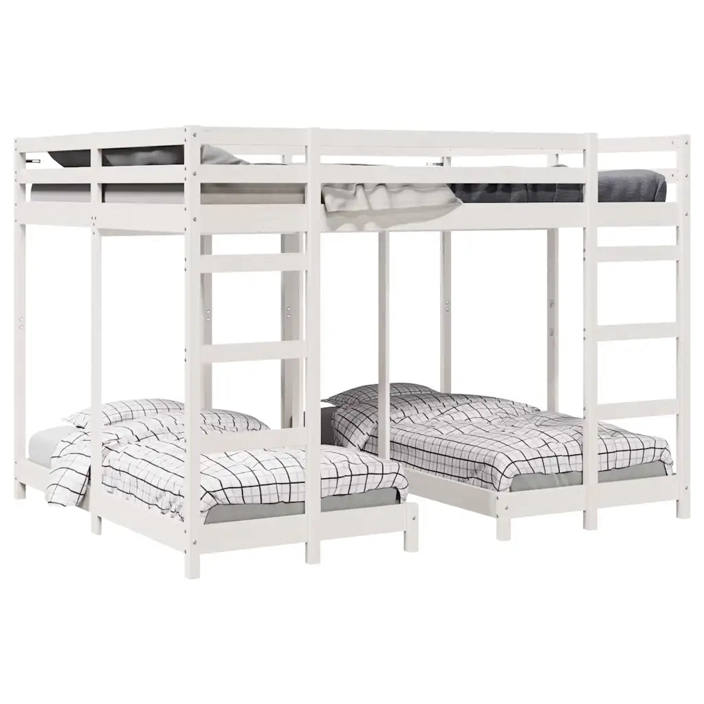 Struttura letto a castello triplo Bianco 160 x 200 cm