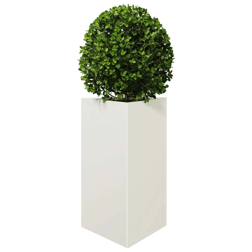 Fioriera da Giardino-Vaso da Esterno Bianca Triangolare 50x43x75 cm in Acciaio